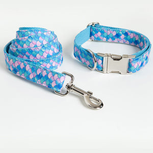 Mermaid Style Pet Collar And Leash Set For Stylish Walking