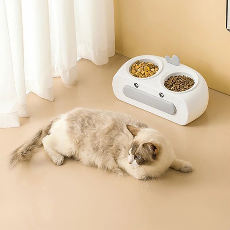 Duck Design Double Feeding Bowls for Pets