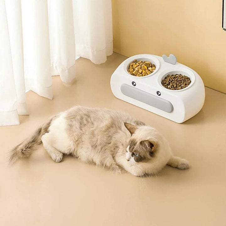 Duck Design Double Feeding Bowls for Pets