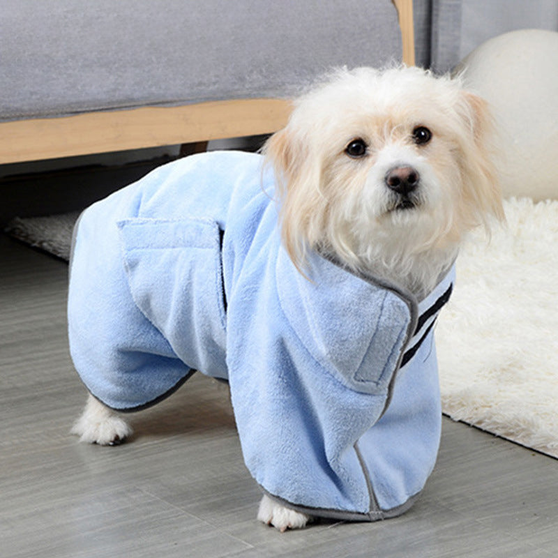 Fast-Drying Microfiber Pet Bathrobe Soft Absorbent Grooming Towel