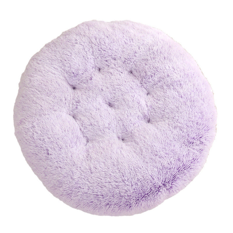 Round Plush Pet Bed Warm Sleeping Mat For Comfortable Rest