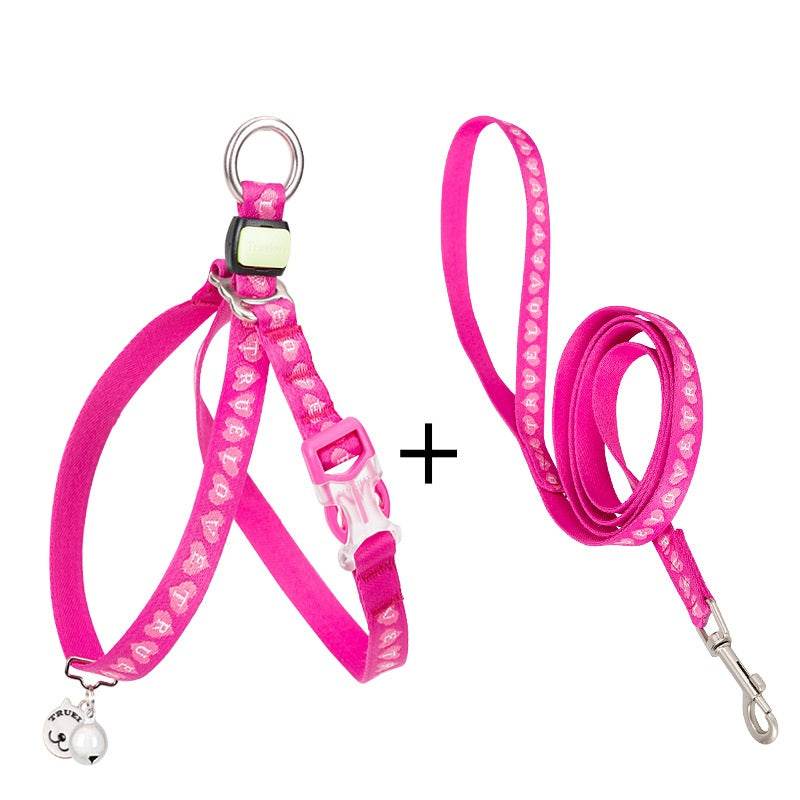 Pet Vest Harness With Bell And Leash For Small Pets