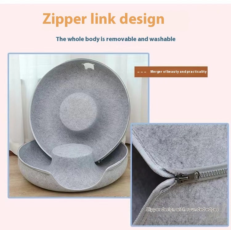 Comfortable Round Pet Bed Tunnel For Play And Rest