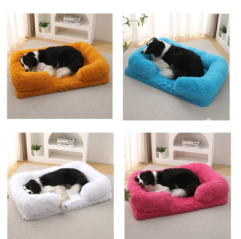 Plush Round Pet Bed Soft Nest For Comfortable And Warm Sleep