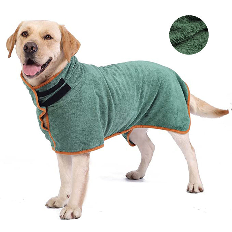 Fast-Drying Microfiber Pet Bathrobe Soft Absorbent Grooming Towel