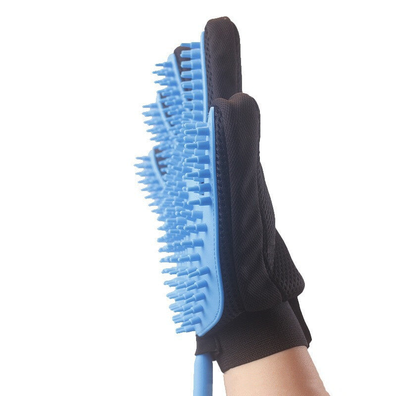 Five-Finger Pet Shower Glove With Spray For Bath Massage