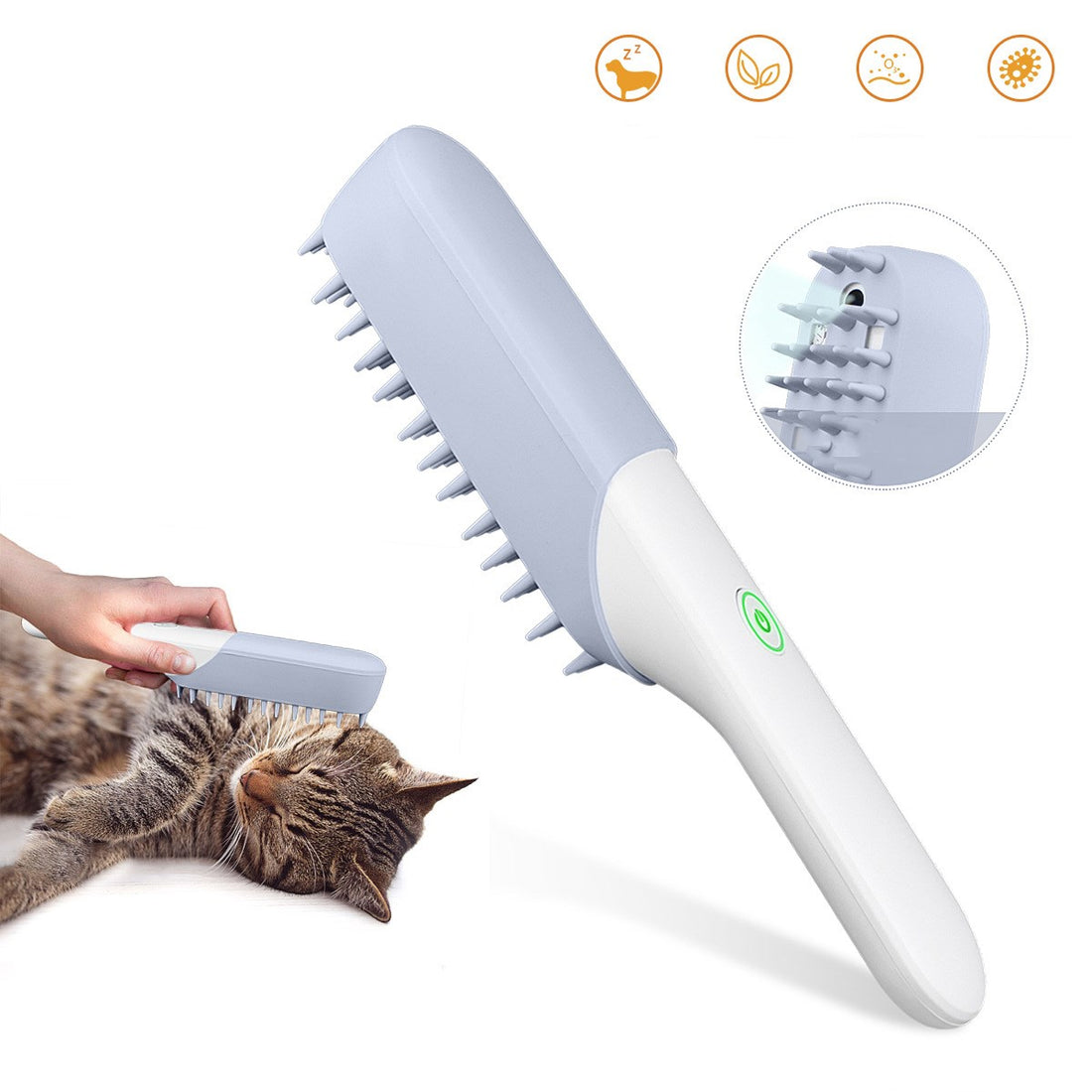 Pet Silicone Massage Brush Deodorizing Cleaning Comb For Fur Removal