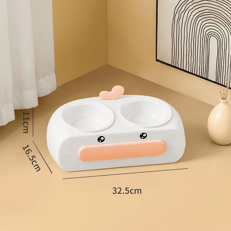 Duck Design Double Feeding Bowls for Pets