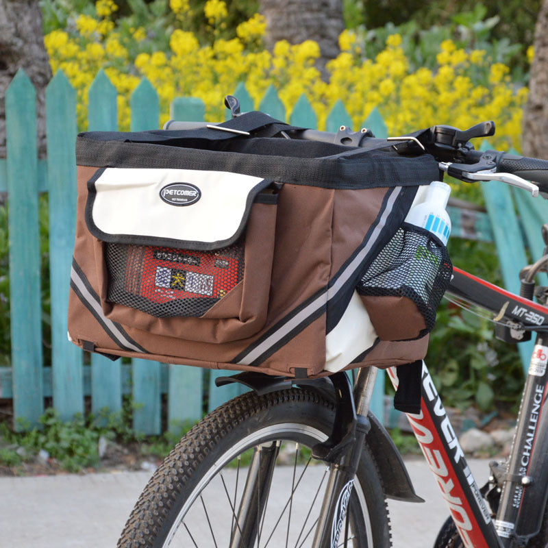 Removable Pet Bicycle Carrier Front Handlebar Basket Bag