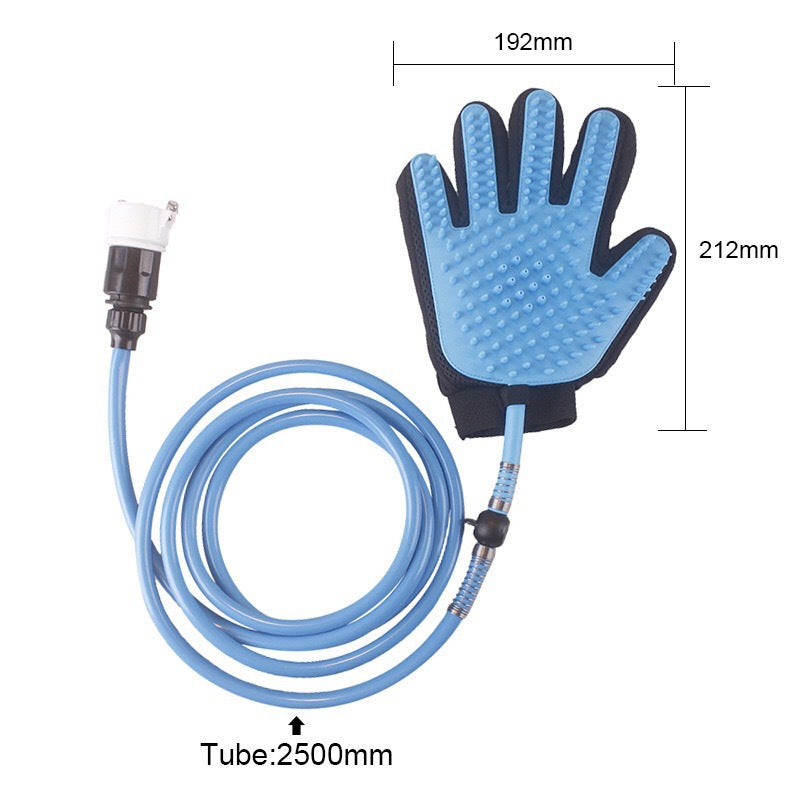 Five-Finger Pet Shower Glove With Spray For Bath Massage