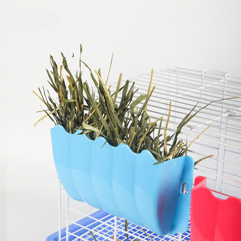 Pet Cage Grass Rack Food Bowl External Feeding Supplies