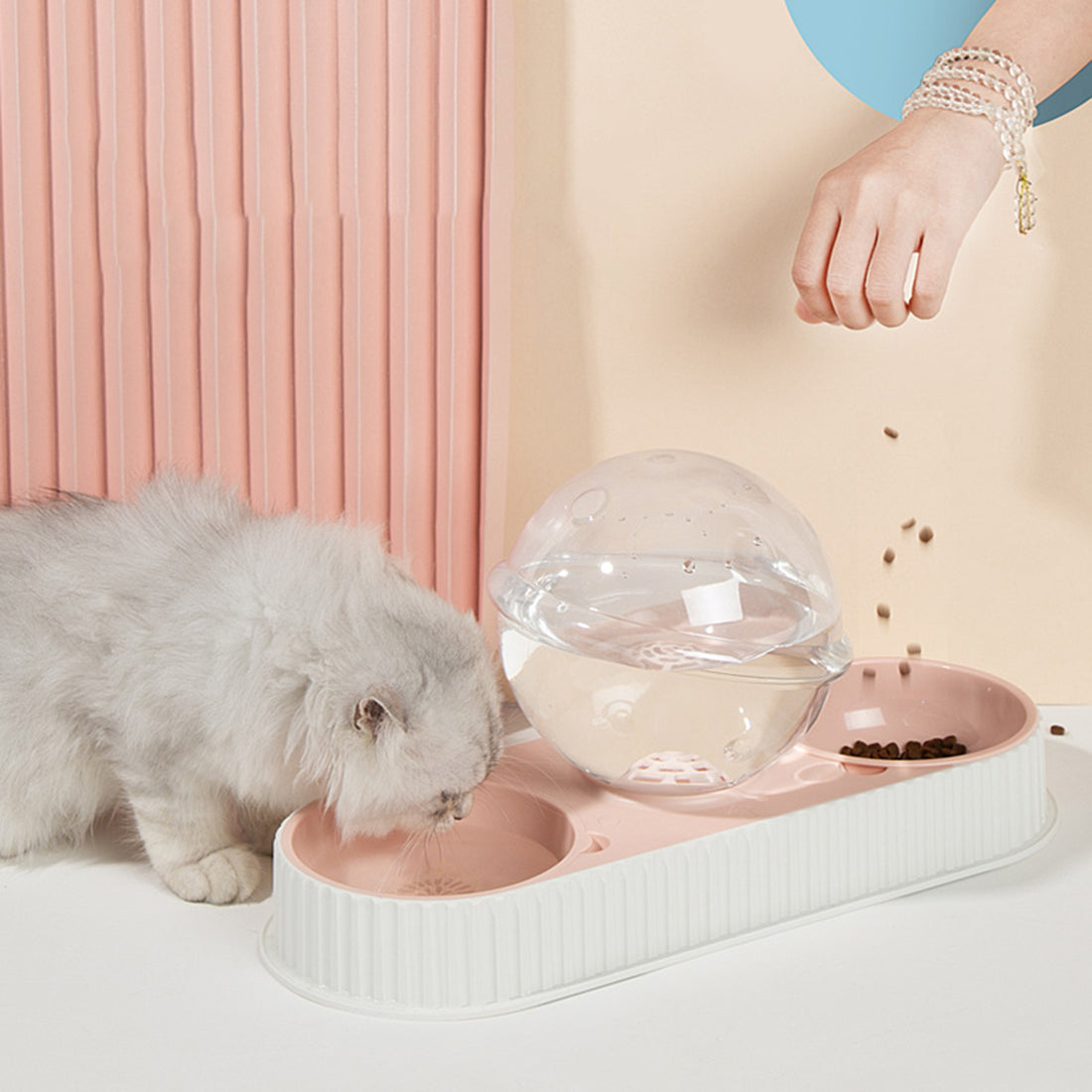 Automatic Plastic Feeding and Water Bowl for Pets