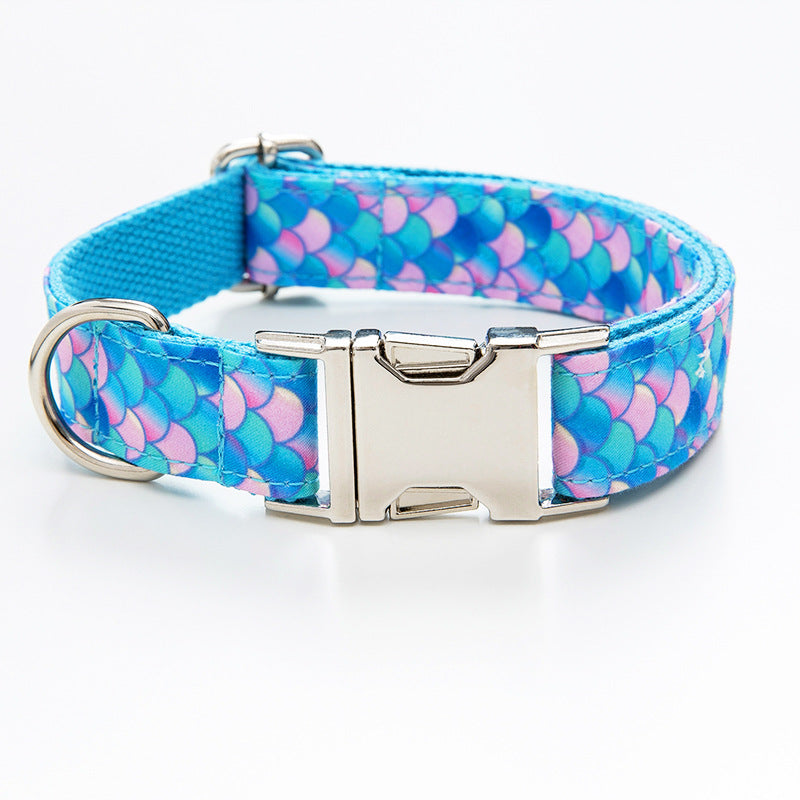 Mermaid Style Pet Collar And Leash Set For Stylish Walking