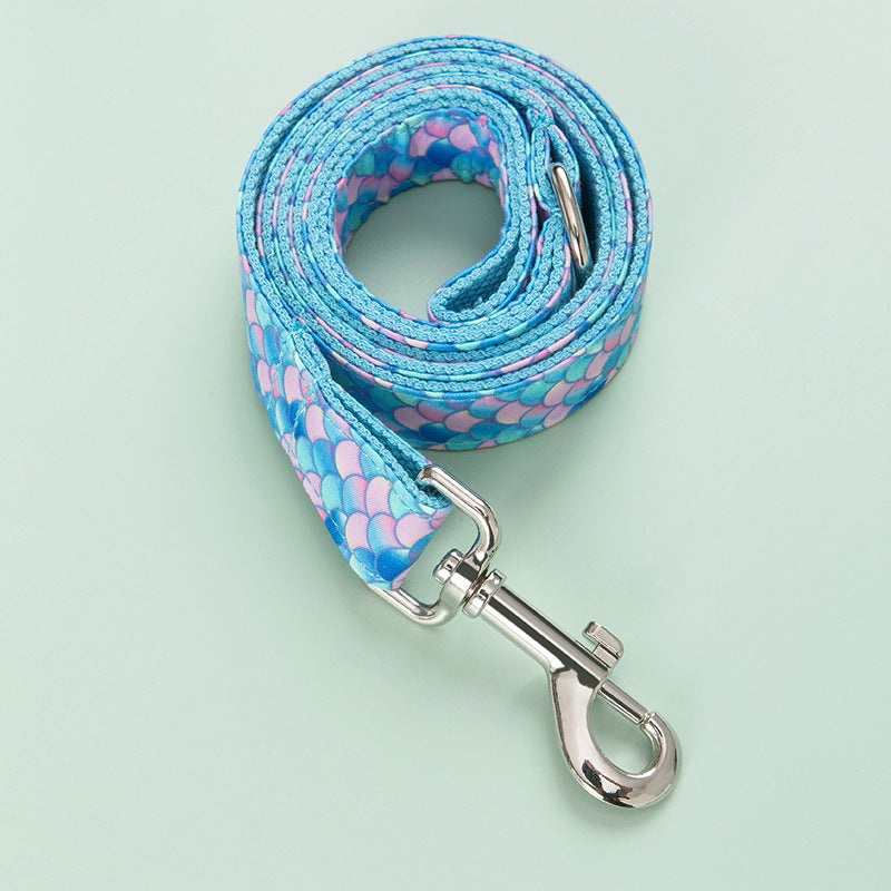 Mermaid Style Pet Collar And Leash Set For Stylish Walking