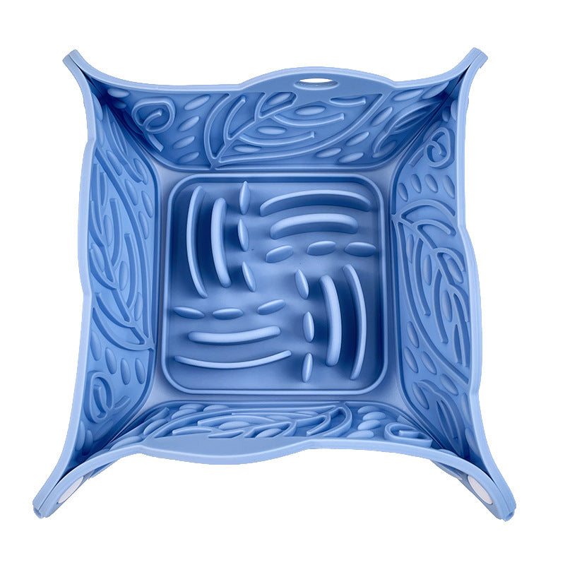Foldable Silicone Slow Feeding Bowl and Mat for Pets