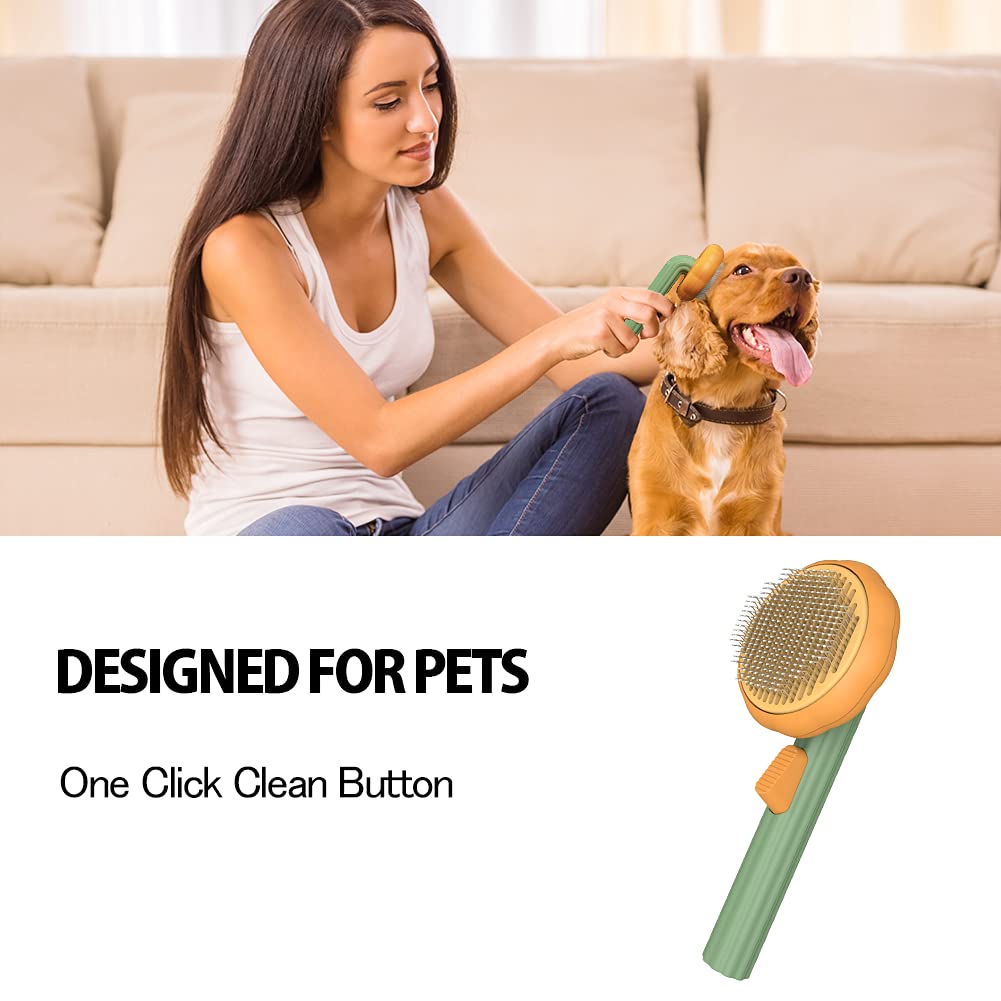 Pet Self Cleaning Slicker Brush For Undercoat And Tangled Hair Removal