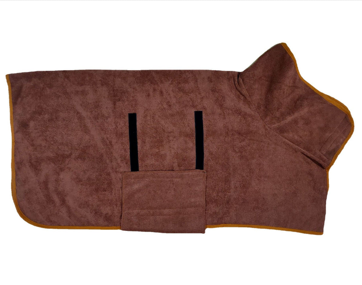 Fast-Drying Microfiber Pet Bathrobe Soft Absorbent Grooming Towel