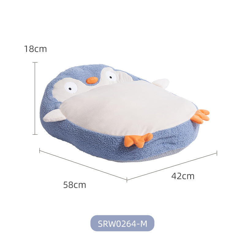 Penguin Style Enclosed Pet Nest Soft Warm Bed With Spacious Interior