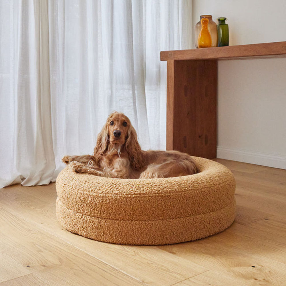 Solid Color Round Pet Bed For Comfortable Leisure And Sleep
