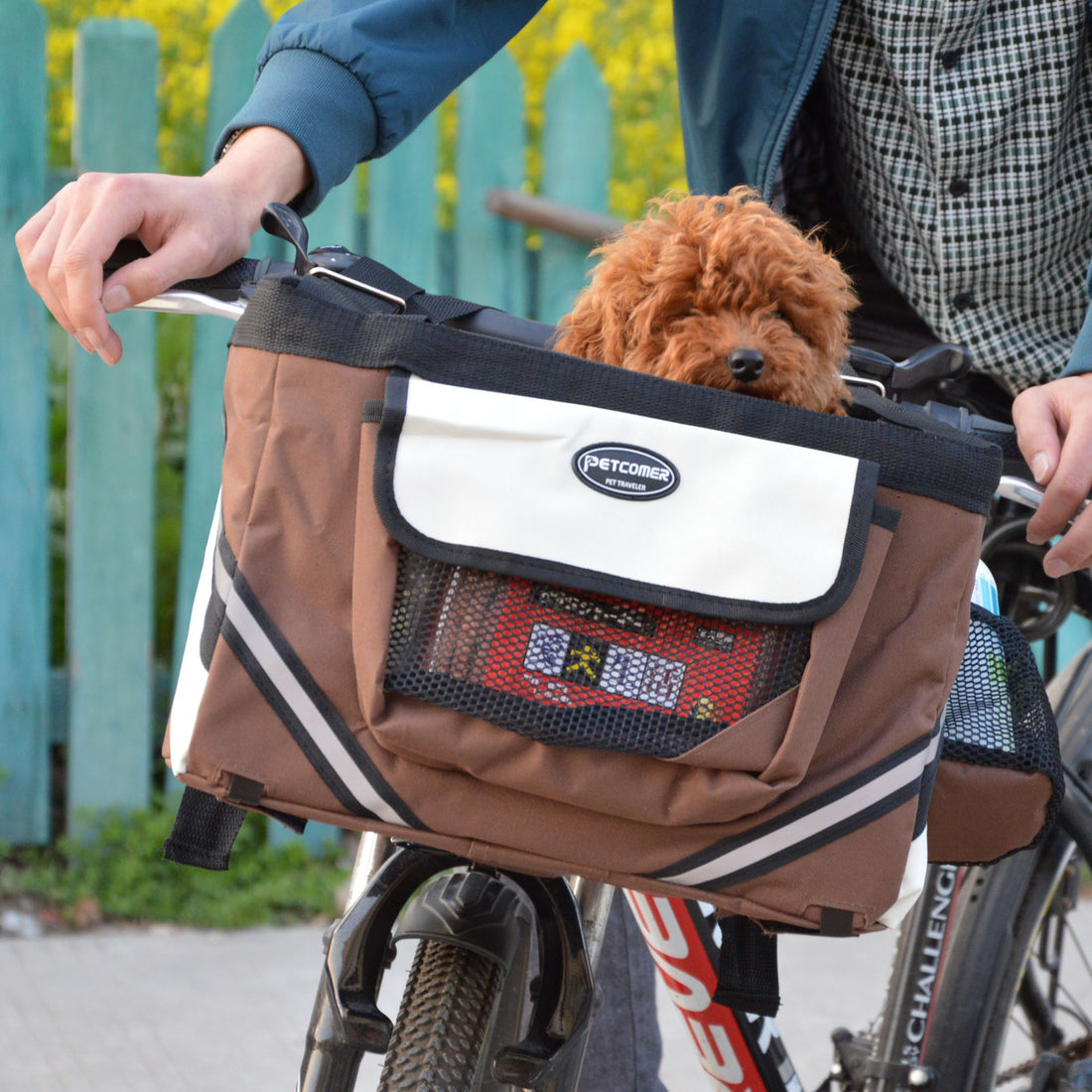 Removable Pet Bicycle Carrier Front Handlebar Basket Bag