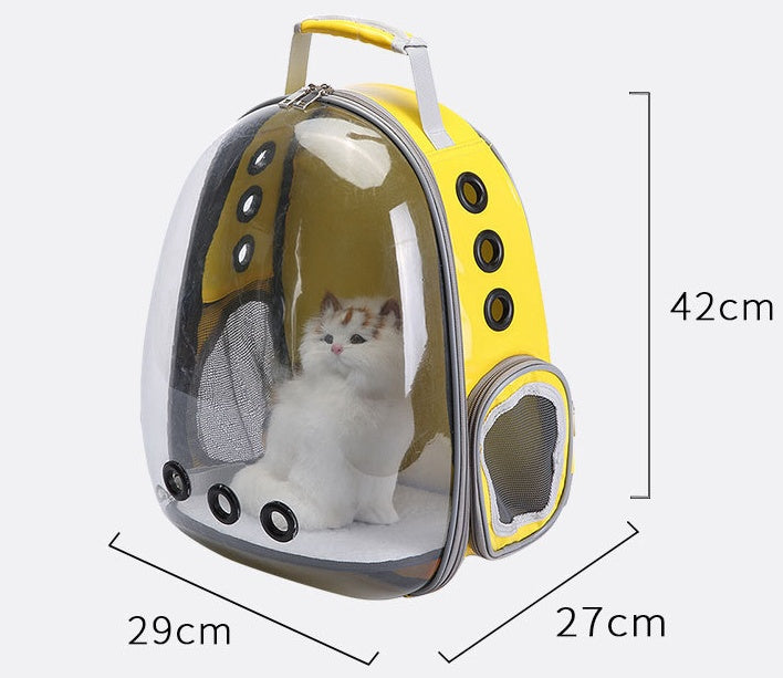 Portable Pet Backpack Carrier Bubble Capsule Design 360 Degree View