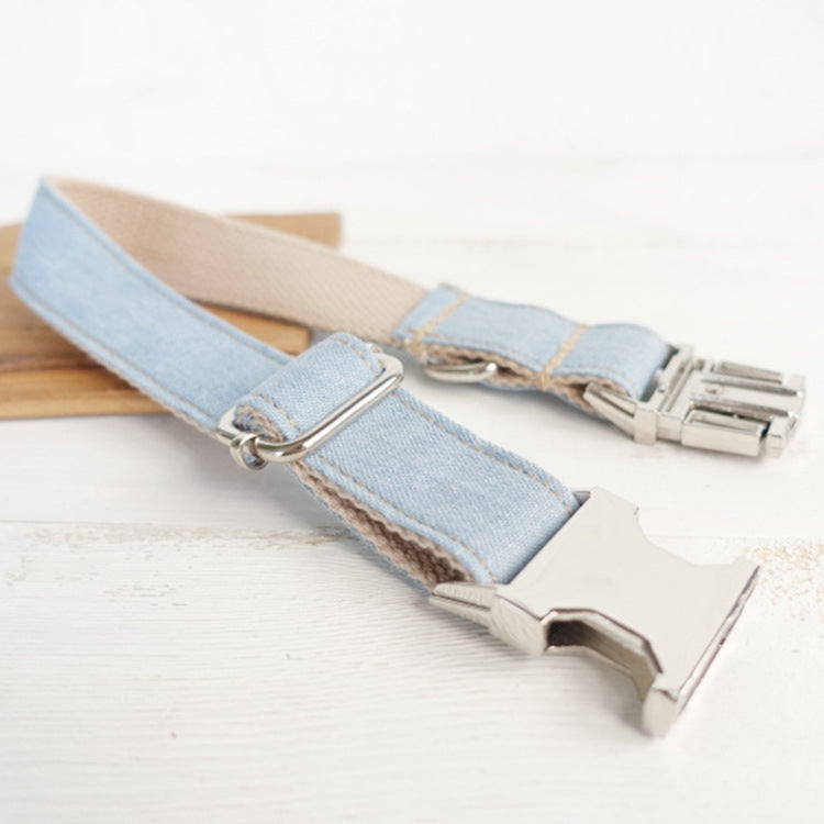 Blue Denim Pet Leash With Ring For Secure Walking