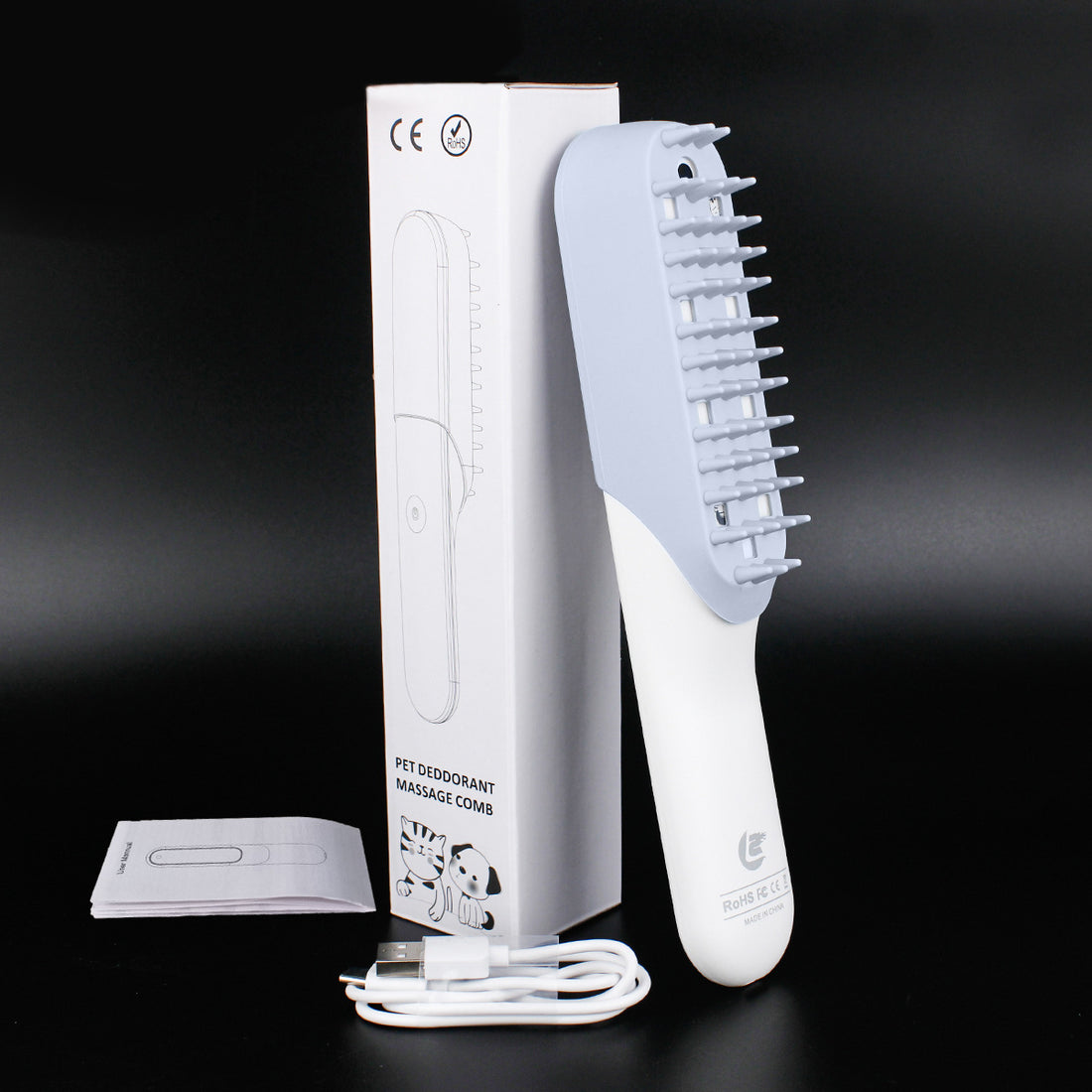 Pet Silicone Massage Brush Deodorizing Cleaning Comb For Fur Removal