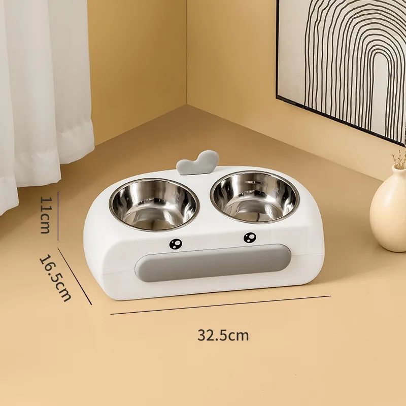 Duck Design Double Feeding Bowls for Pets