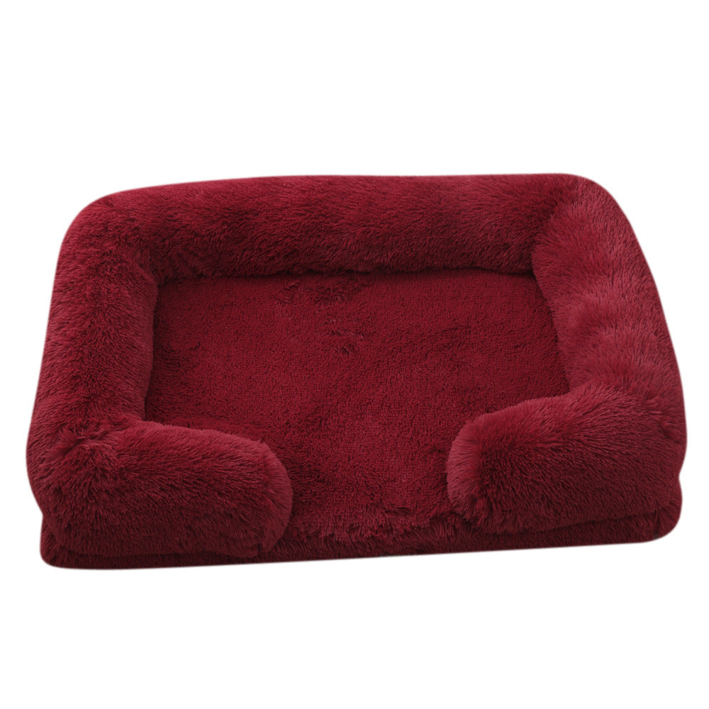 Plush Round Pet Bed Soft Nest For Comfortable And Warm Sleep