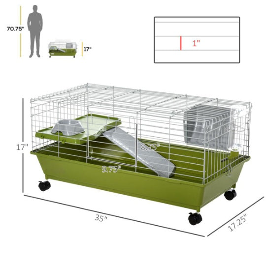 Small Rolling Pet Cage Bunny Guinea Pig House