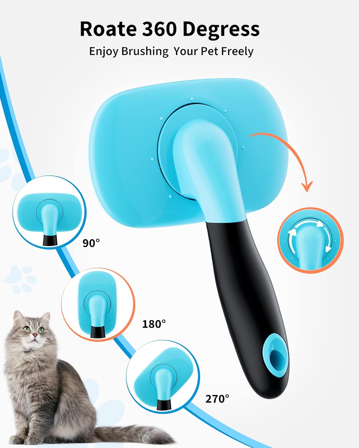 Pet Grooming Brush Shedding Tool For Hair Removal And Care
