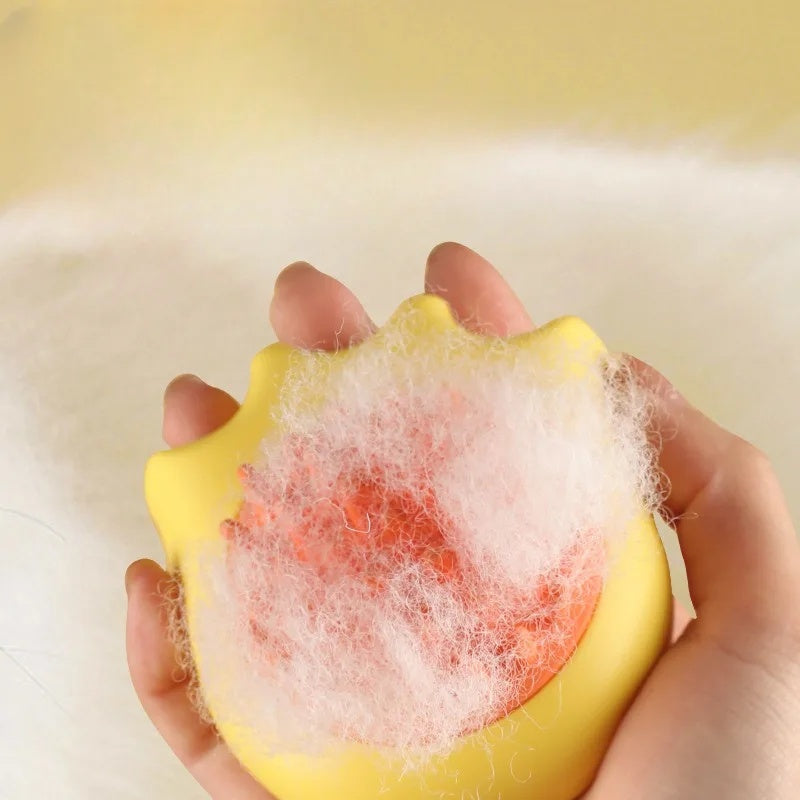 Pet Bath Massage Brush Comb With Shampoo Holder For Cleaning