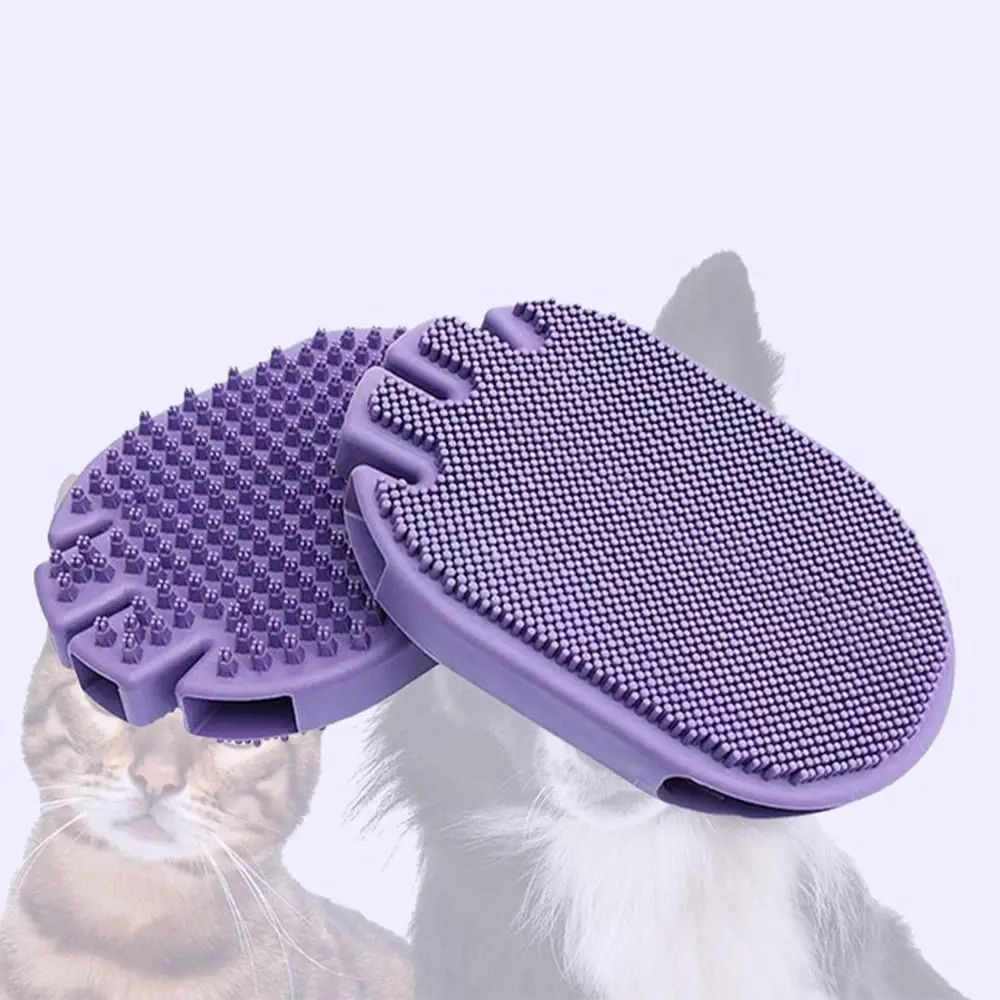 Massaging Pet Shampoo Brush Soft Bristle Dual Sided Grooming Brush