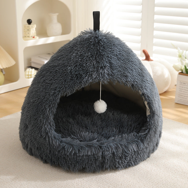 Winter Plush Warm Pet Bed For Cozy And Comfortable Sleep