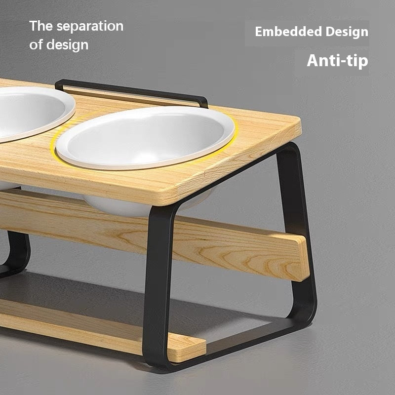 Ceramic Double Feeding Bowls for Pets Spine-Friendly Design