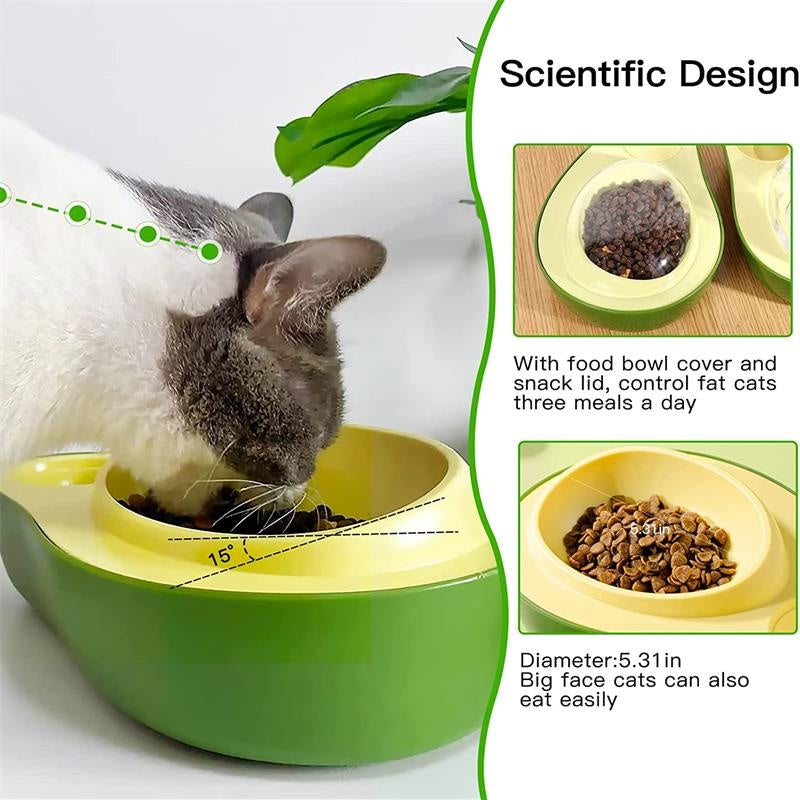 Automatic Avocado-Shaped Water and Slow Feed Bowl for Pets