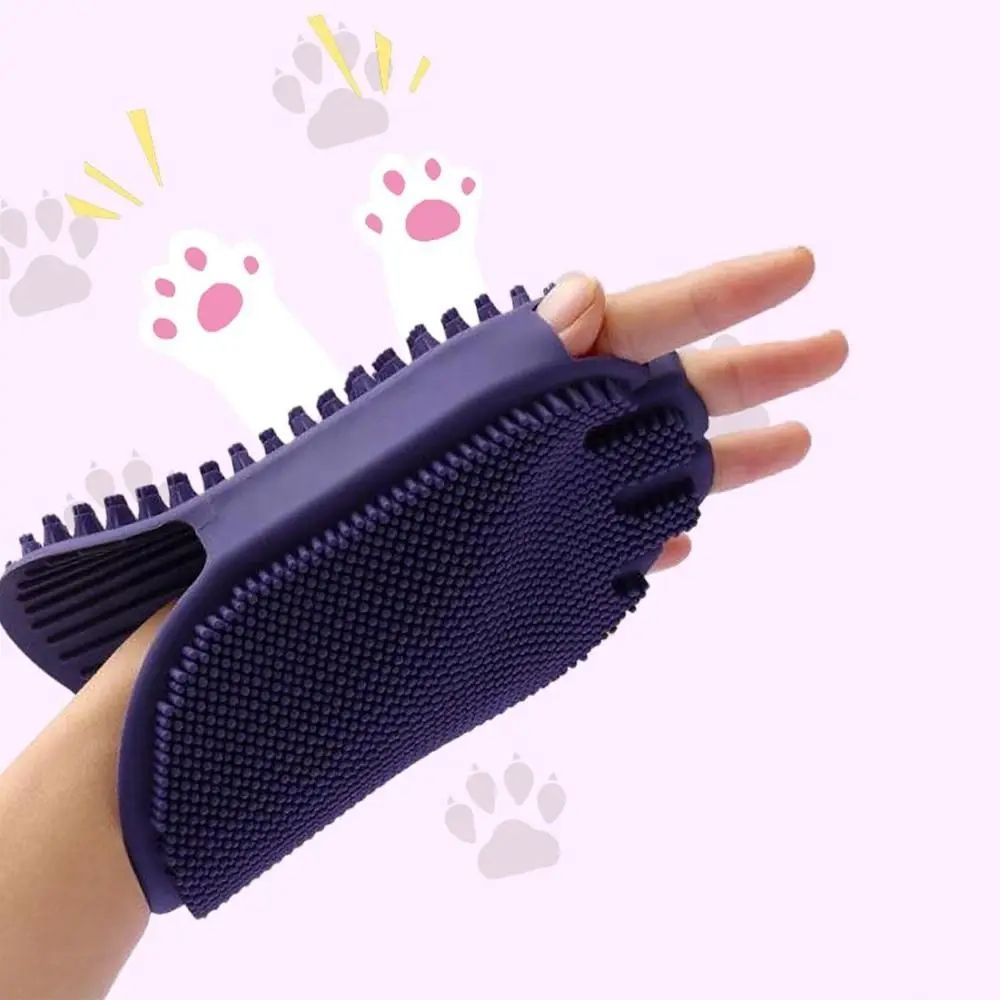 Massaging Pet Shampoo Brush Soft Bristle Dual Sided Grooming Brush