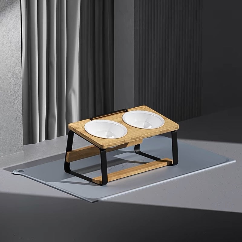 Ceramic Double Feeding Bowls for Pets Spine-Friendly Design