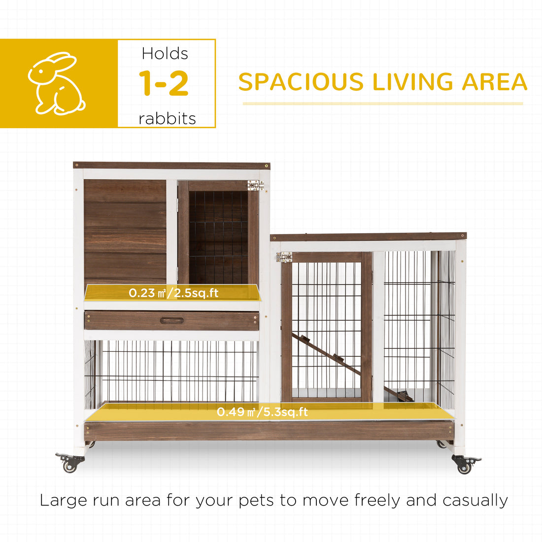 Elevated Wooden Pet Hutch Cage