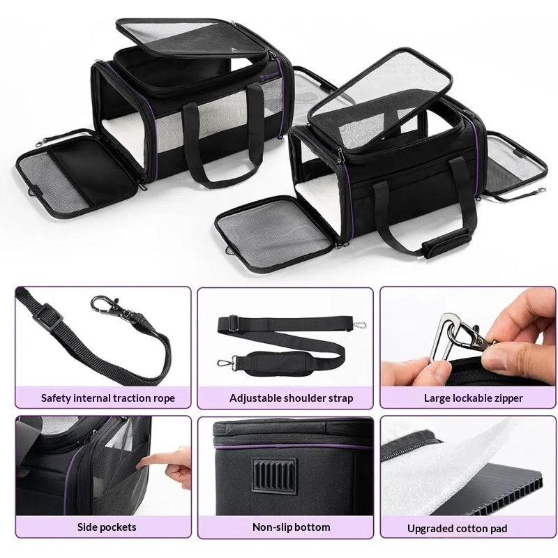 Portable Expandable Pet Carrier Bag for Travel and Flights