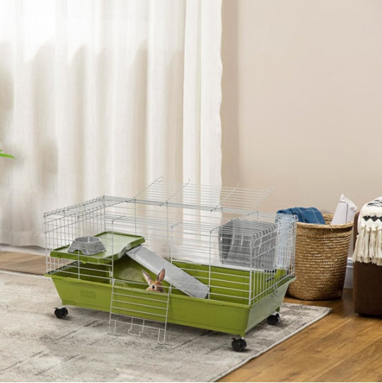 Small Rolling Pet Cage Bunny Guinea Pig House