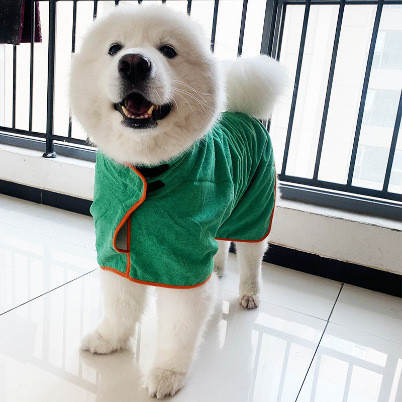 Fast-Drying Microfiber Pet Bathrobe Soft Absorbent Grooming Towel