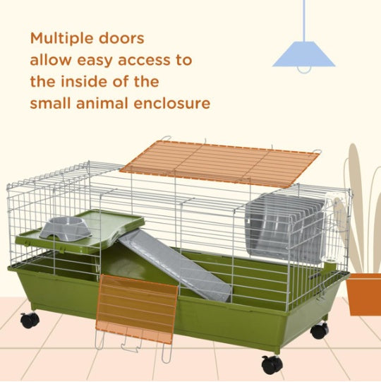 Small Rolling Pet Cage Bunny Guinea Pig House