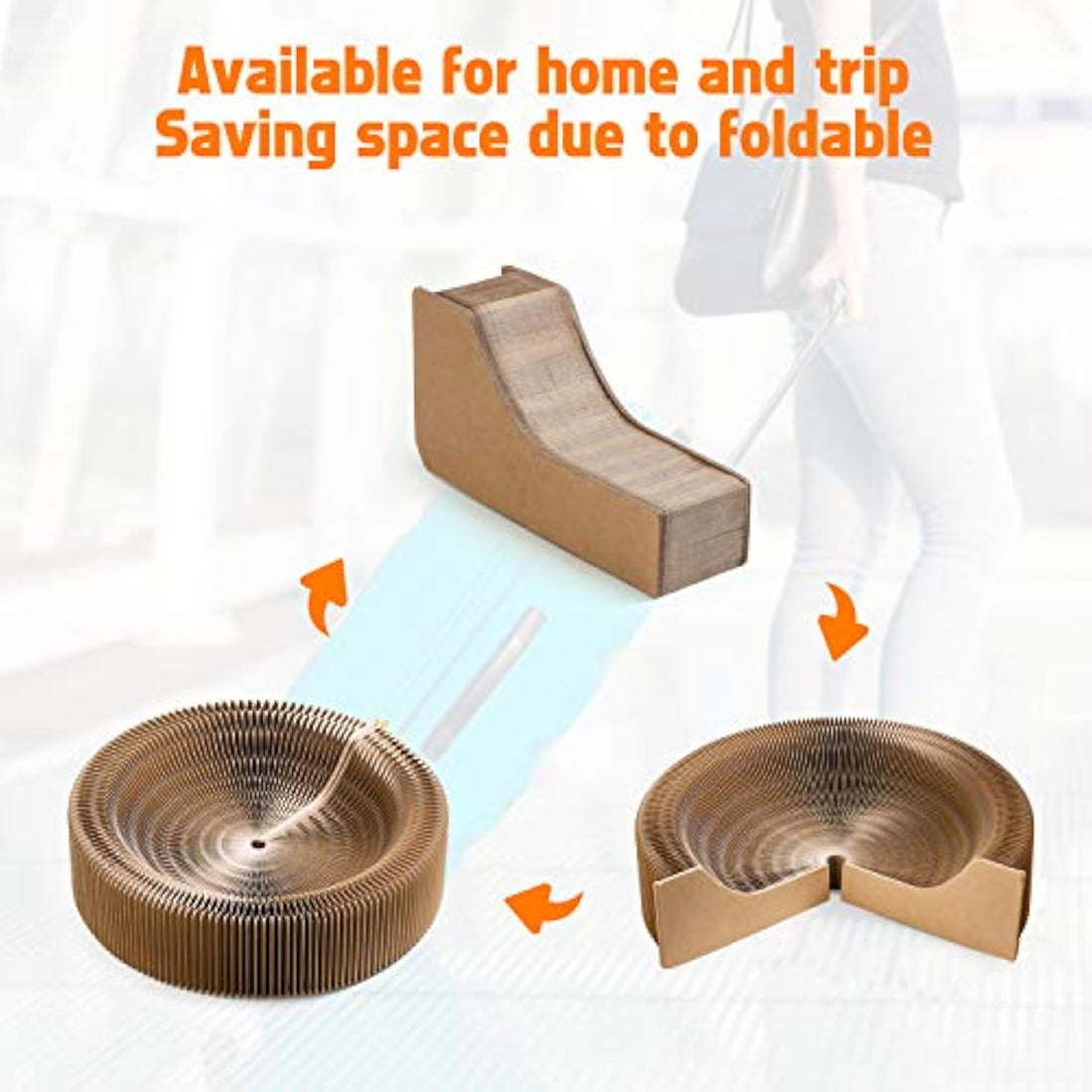 Collapsible Pet Scratcher Lounge Bed Corrugated Round Scratching Nest