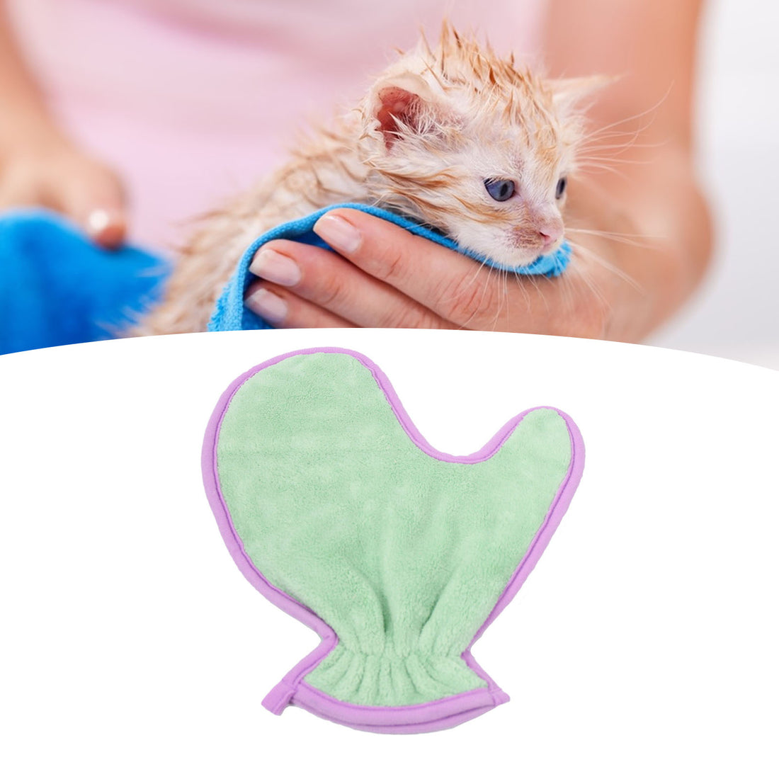 Double-Sided Absorbent Pet Bath Gloves Soft Lightweight Towel