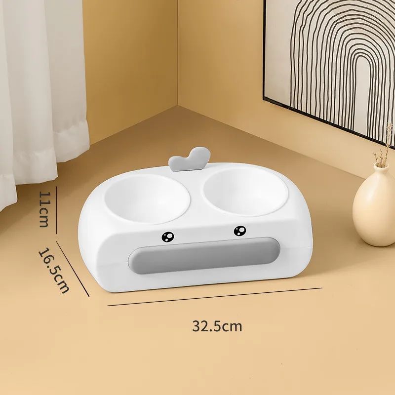 Duck Design Double Feeding Bowls for Pets