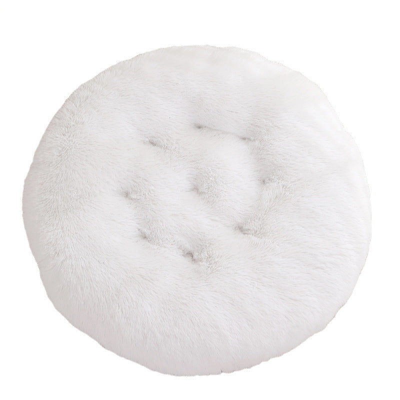 Round Plush Pet Bed Warm Sleeping Mat For Comfortable Rest