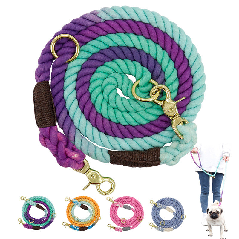 Multi Color Cotton Pet Long Leash For Training And Walking