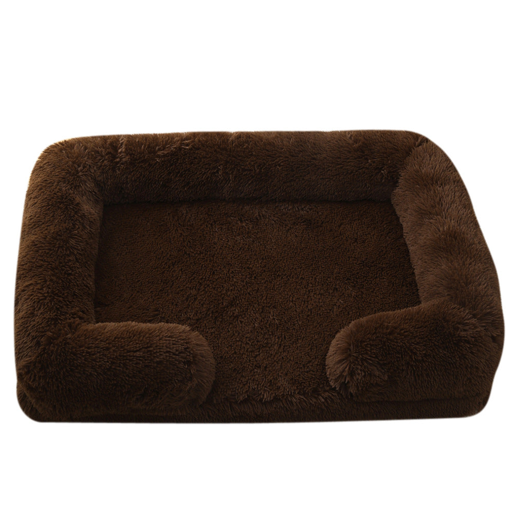 Plush Round Pet Bed Soft Nest For Comfortable And Warm Sleep