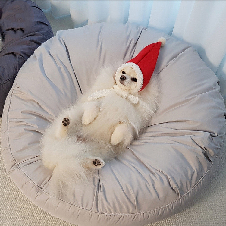 Moisture Proof Pet Bed Large Round Washable With High Elastic Cushion